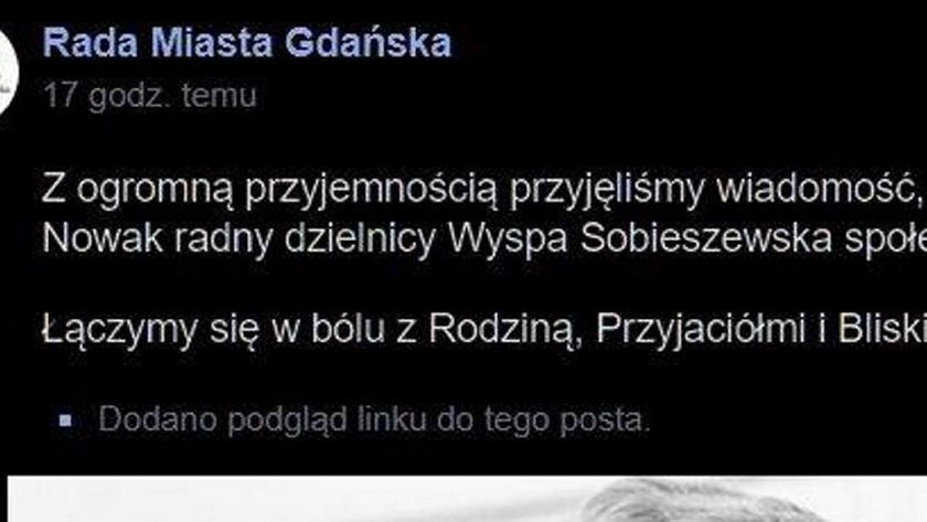 Niefortunna pomyłka Rady Miasta Gdańsk