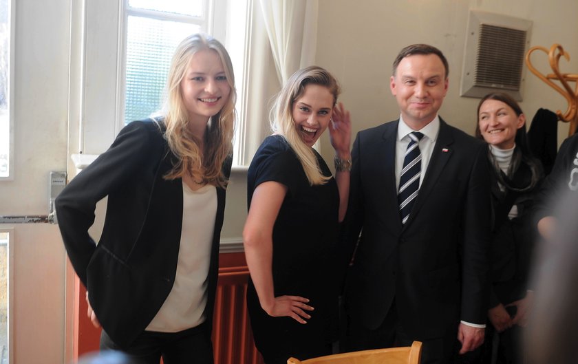 Studentki i Andrzej Duda w Londynie