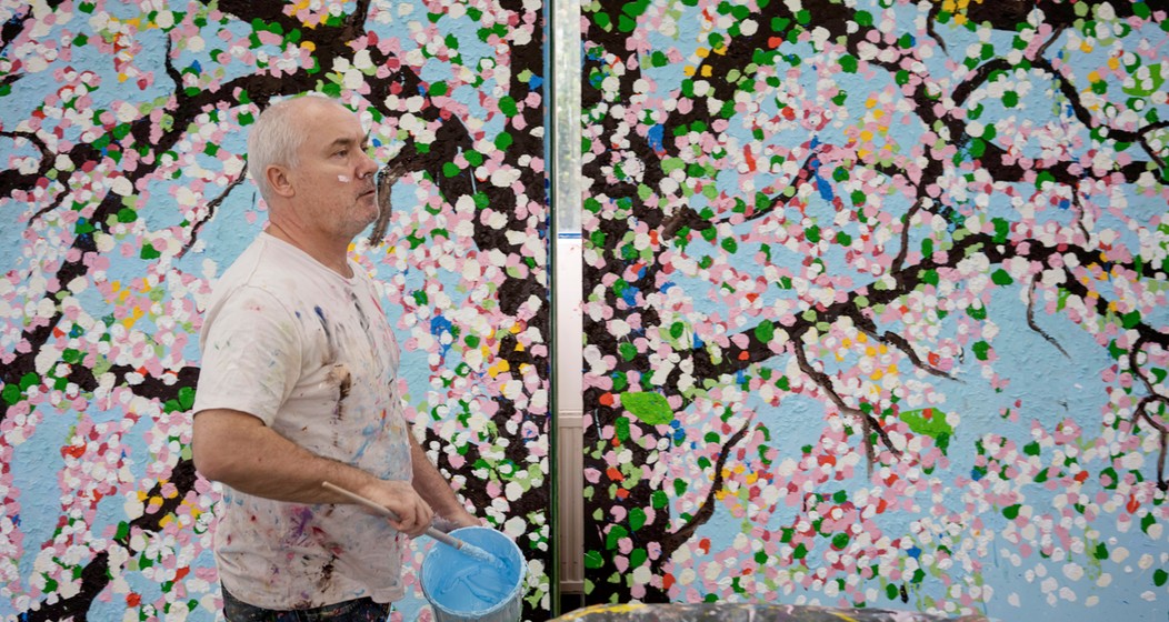 Damien Hirst in studio