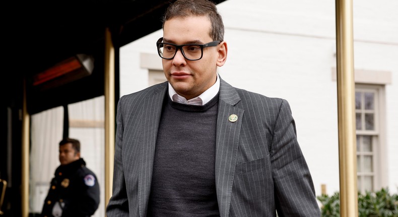 Rep. George Santos leaves a GOP caucus meeting on Capitol Hill on January 25, 2023.Anna Moneymaker/Getty Images