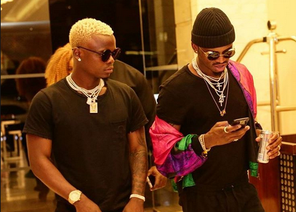 Tanzanian artistes Diamond Platnumz with Harmonize