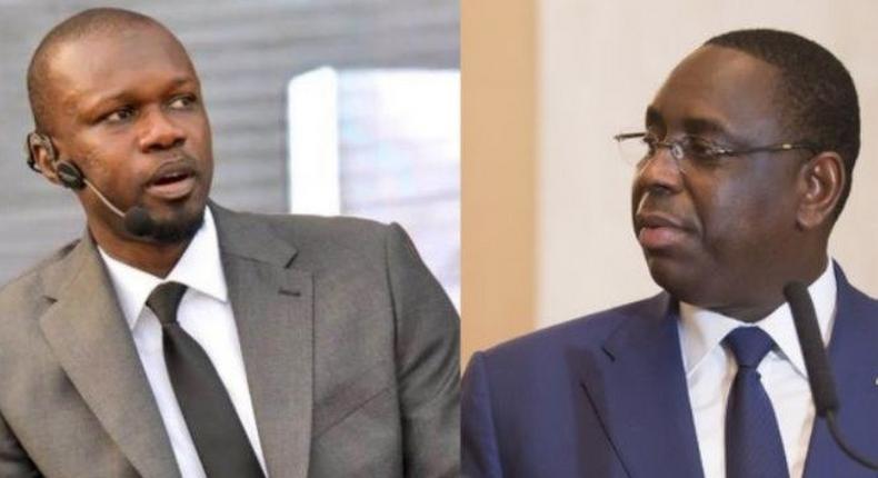 L'opposant sénégalais, Ousmane Sonko (gauche) et le président Macky Sall. Après la condamnation de l'opposant le jeudi 1er juin 2023  à deux ans de prison ferme pour « corruption de la jeunesse », des manifestations meurtrières ont éclaté dans plusieurs villes du Sénégal.