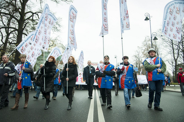 Manifestacja nauczycieli w Warszawie