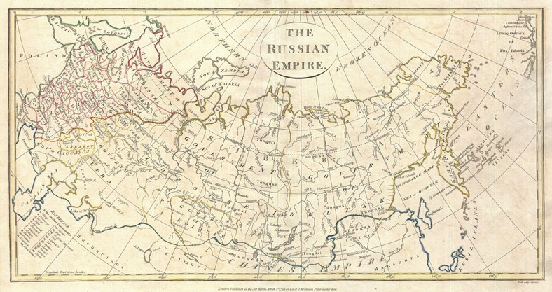 Mapa Imperium Rosyjskiego z 1799 r.