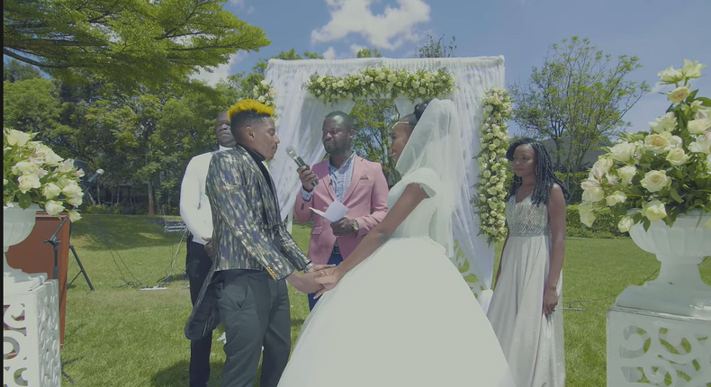 Eric Omondi and Carol at their wedding 