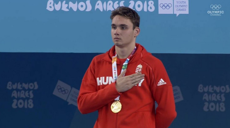 Milák Kristóf Buenos Airesben, az ifjúsági olimpián is csúcsra jutott, aranyérmeket szerzett /Fotó: Facebook