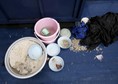 Food left behind on a boat that carried Rohingya migrants for three months is seen at Langkawi island, in Malaysia's northern state of Kedah, Malaysia