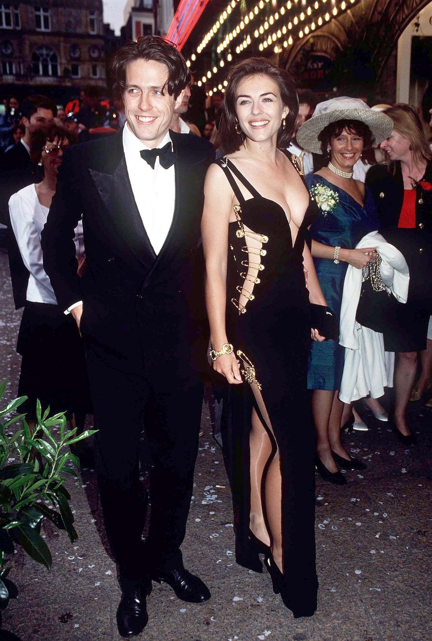 Elizabeth Hurley w safety pin dress