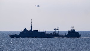 Warship off the coast of Latvia during international naval exercises in 2023.picture alliance/dpa/picture alliance via Getty Images