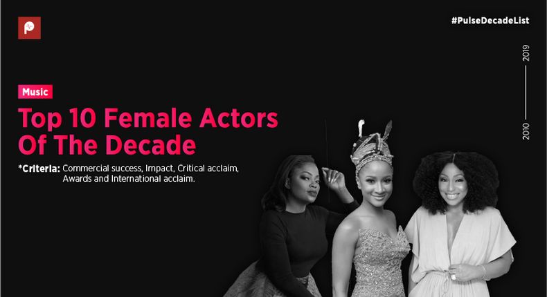 Several Nollywood female actors distinguished themselves in the decade but 10 remain unique with their role interpretations