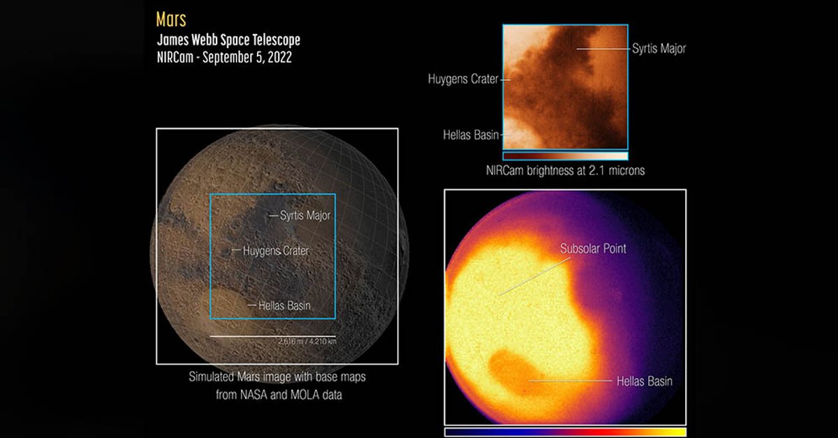 La NASA montre les premières images de Mars prises par le télescope Webb