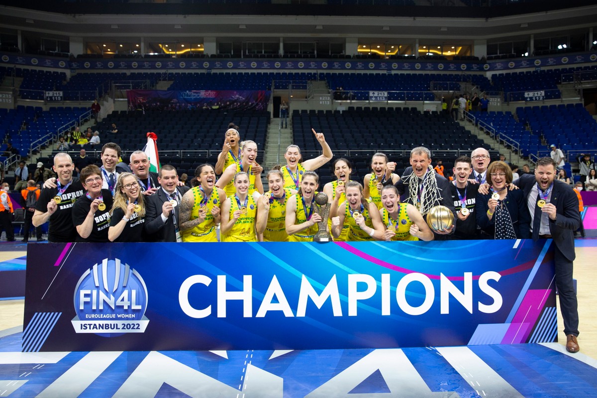 Radość koszykarek Sopronu Basket po zdobyciu mistrzostwa Euroligi
