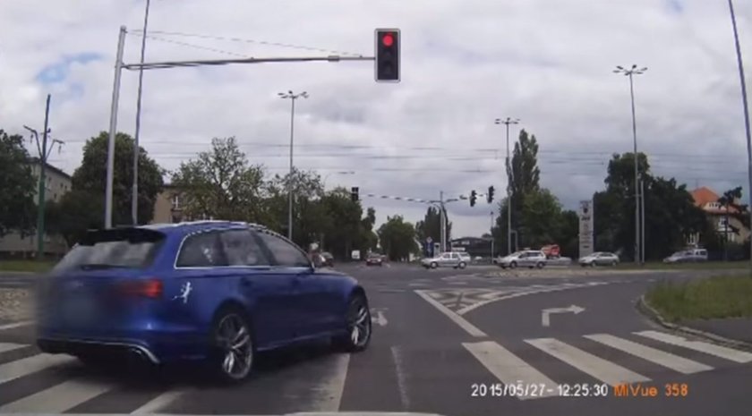 Wypadek audi RS6 w Poznaniu