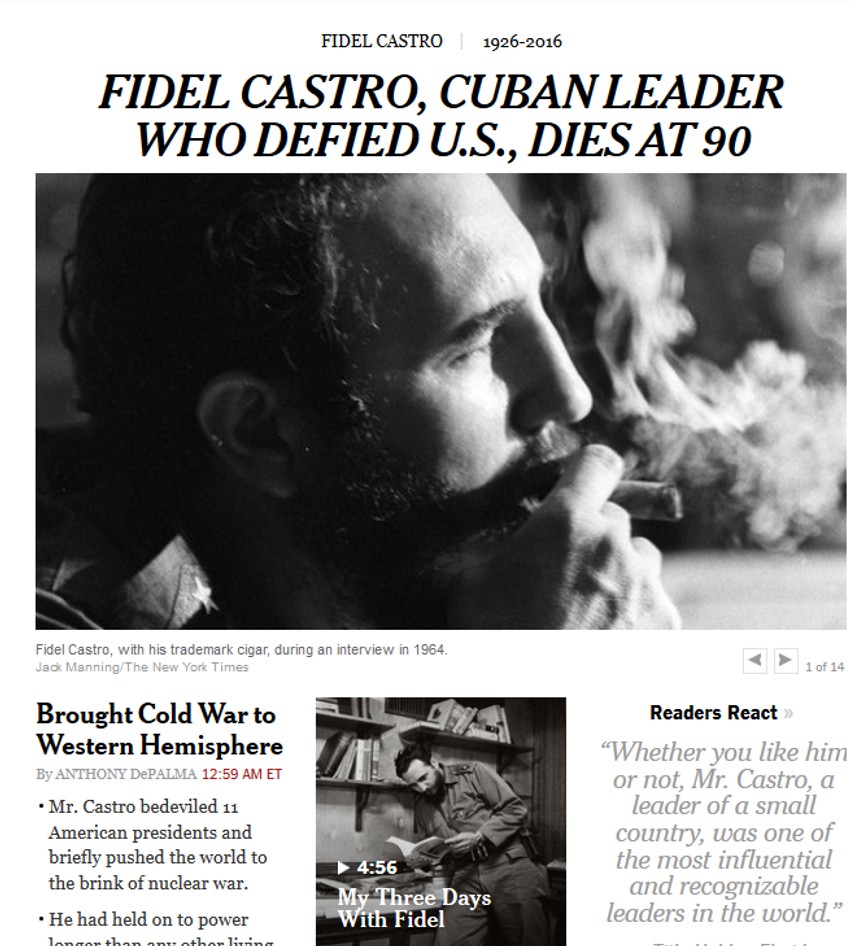 Naslovna strana sajta lista "Njujork tajms"