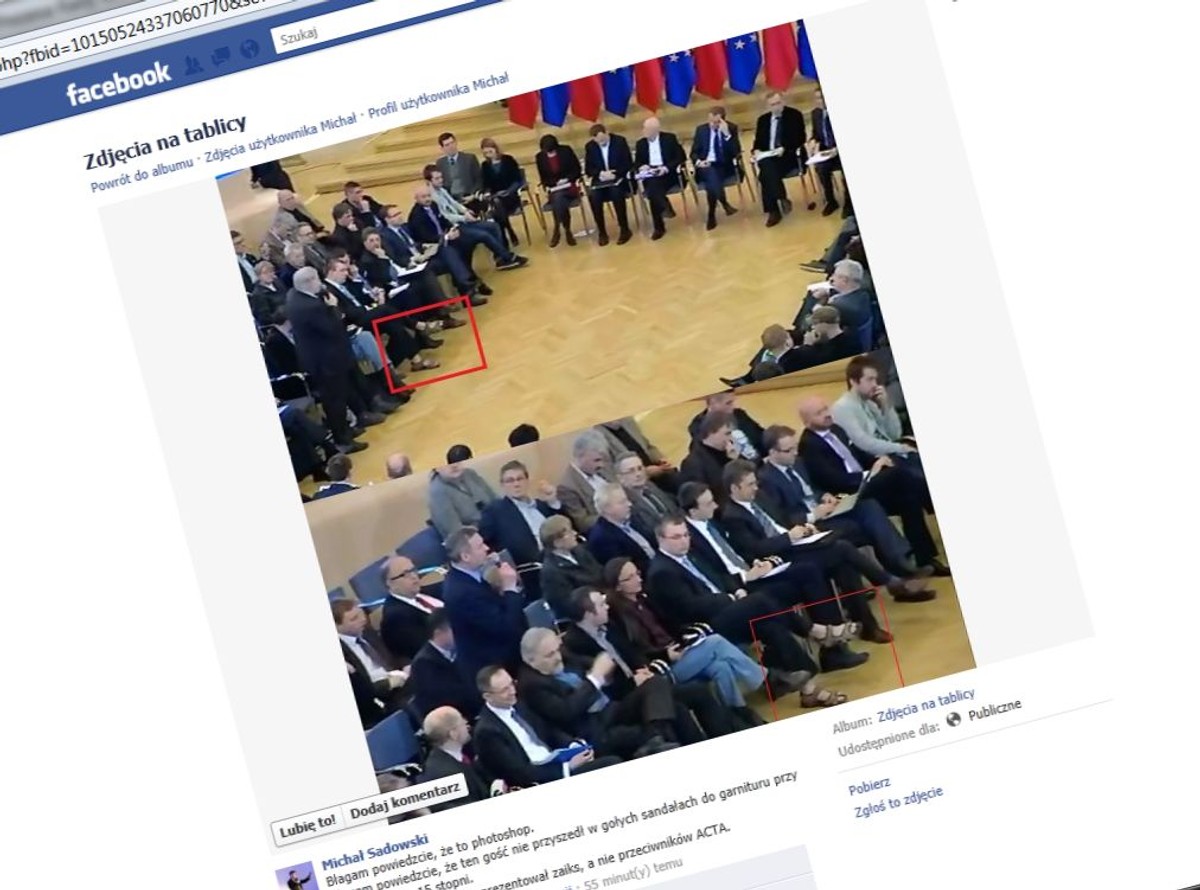 debata premier tusk sandały acta boso