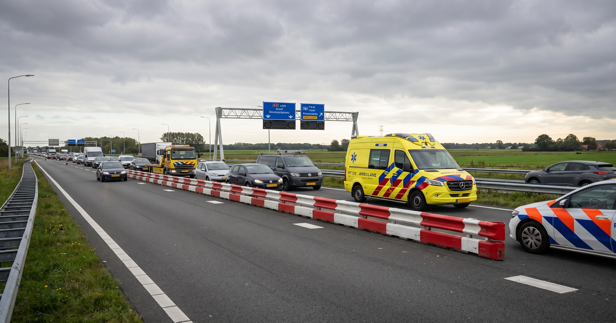Dodelijke kettingbotsing legt A12 bij Babberich plat: traumahelikopter ingezet