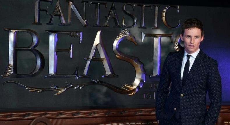 British actor Eddie Redmayne poses at the European premiere of the film Fantastic Beasts and Where to Find Them in Leicester Square in central London on November 15, 2016