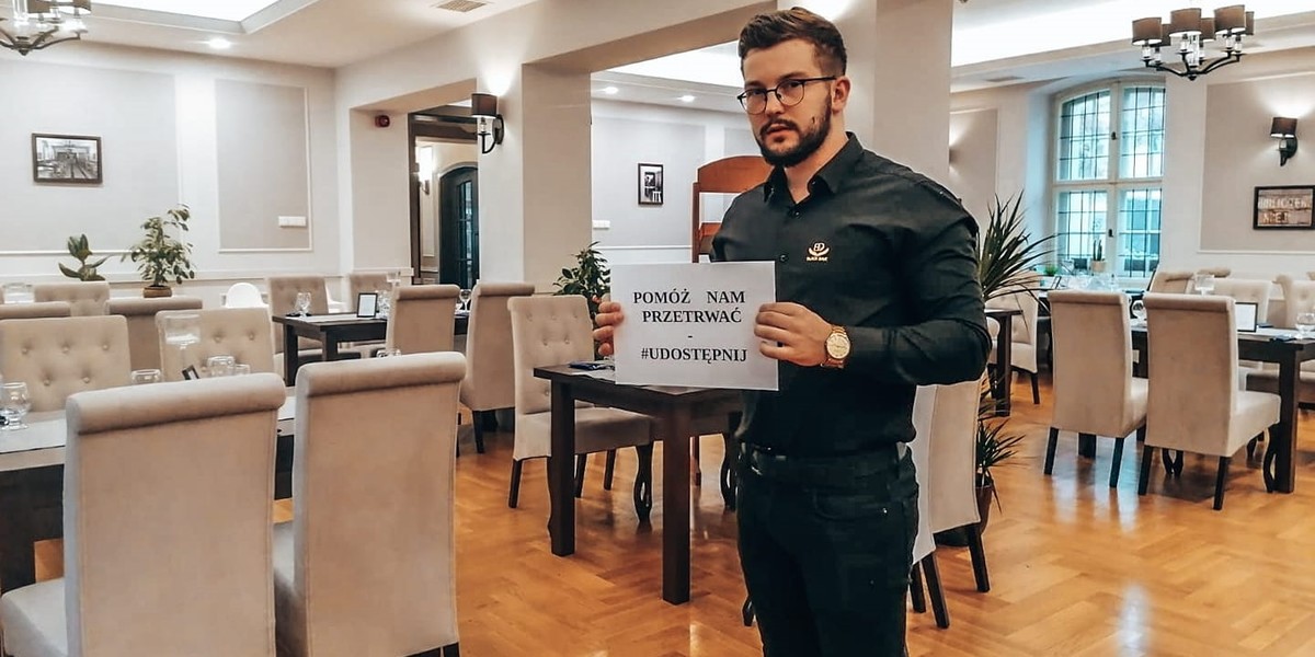 Dawid Zmyślony to na razie jedyny restaurator, który zbuntował się wobec obostrzeń w Ostrowie.