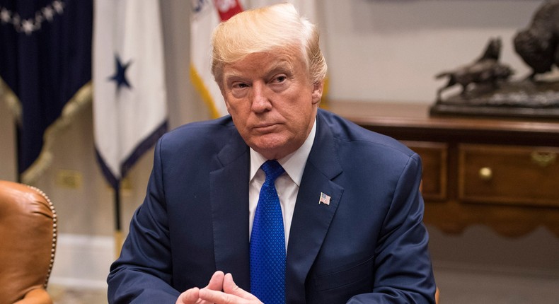 U.S. President Donald Trump speaks to the media during a meeting with congressional leadership in the Roosevelt Room at the White House on November 28, 2017 in Washington, DC.Photo by Kevin Dietsch-Pool/Getty Images