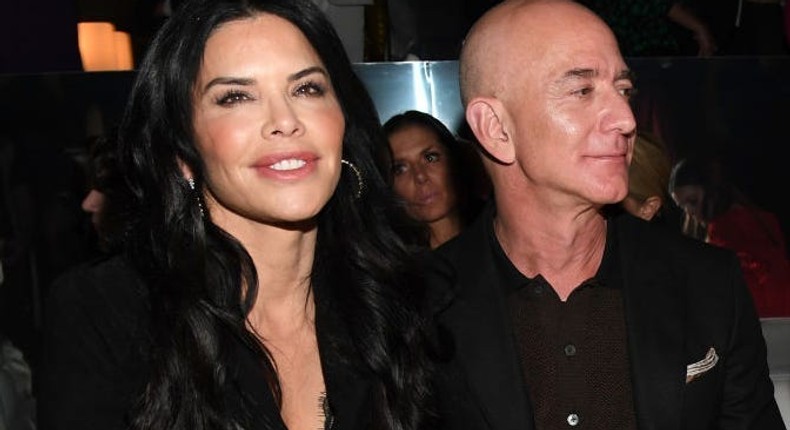 Lauren Sanchez and Jeff Bezos.
