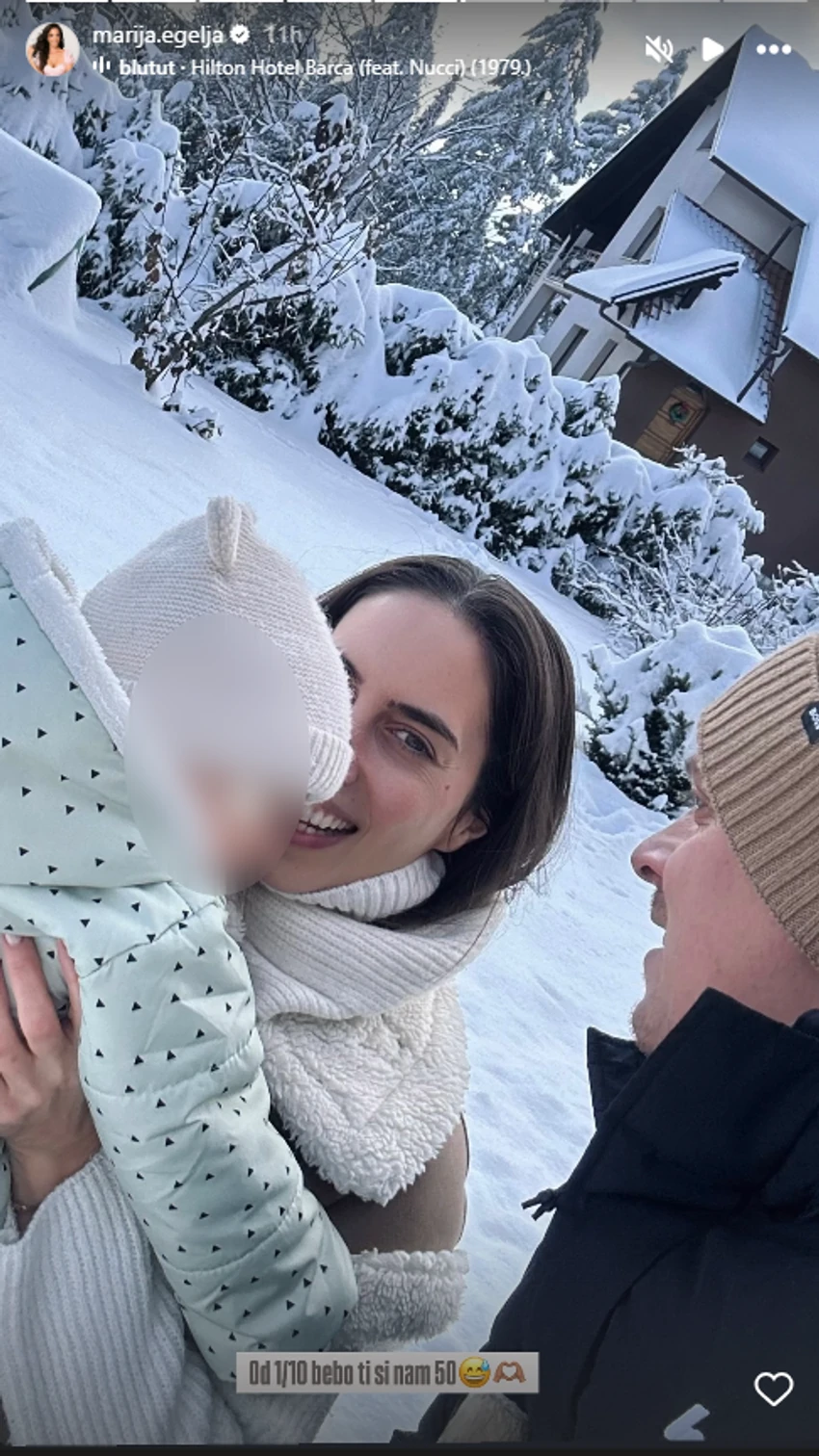 Marija Egelja sa sinom i mužem