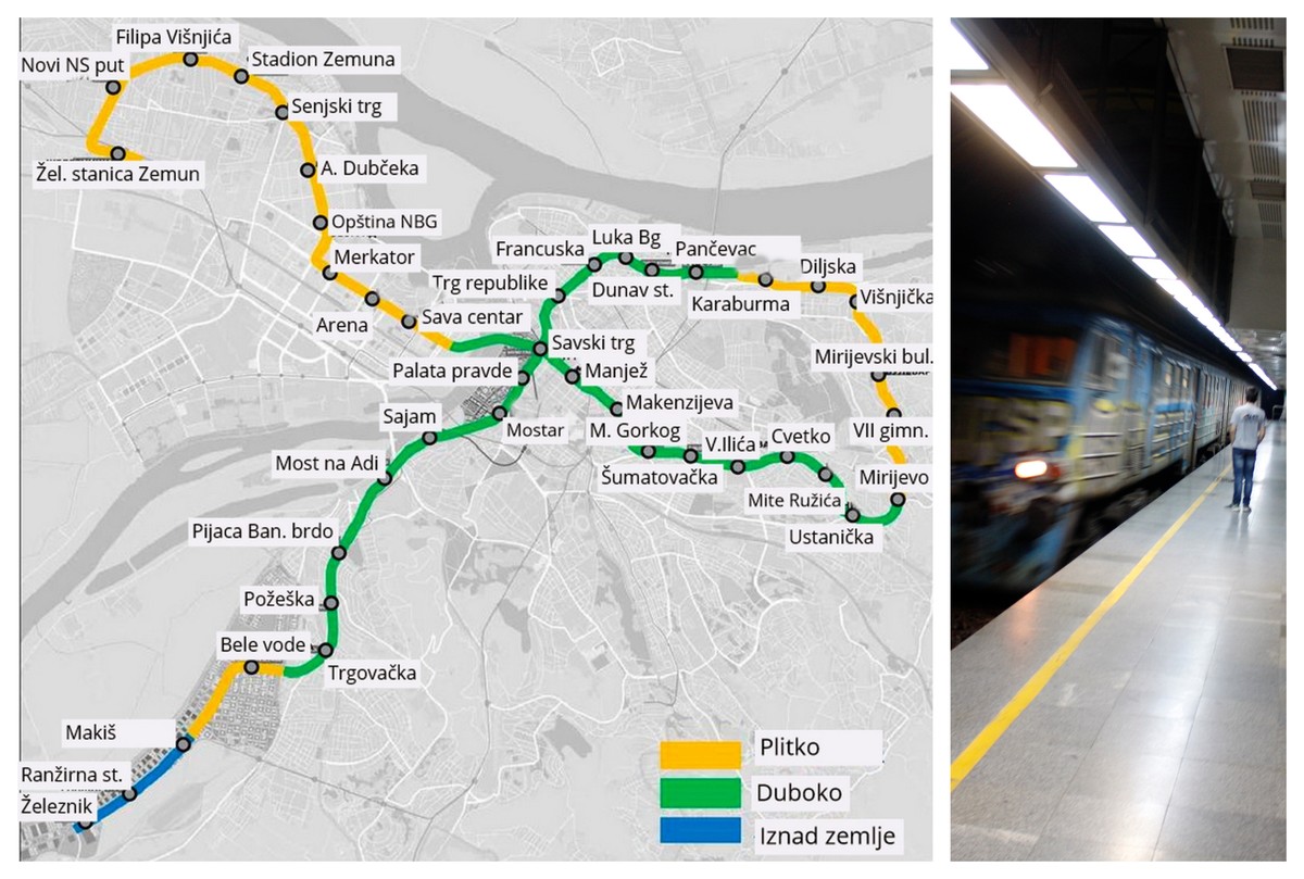 NOVA MAPA BG METROA Evo gde će prve dve linije ići IZNAD ZEMLJE, gde ...