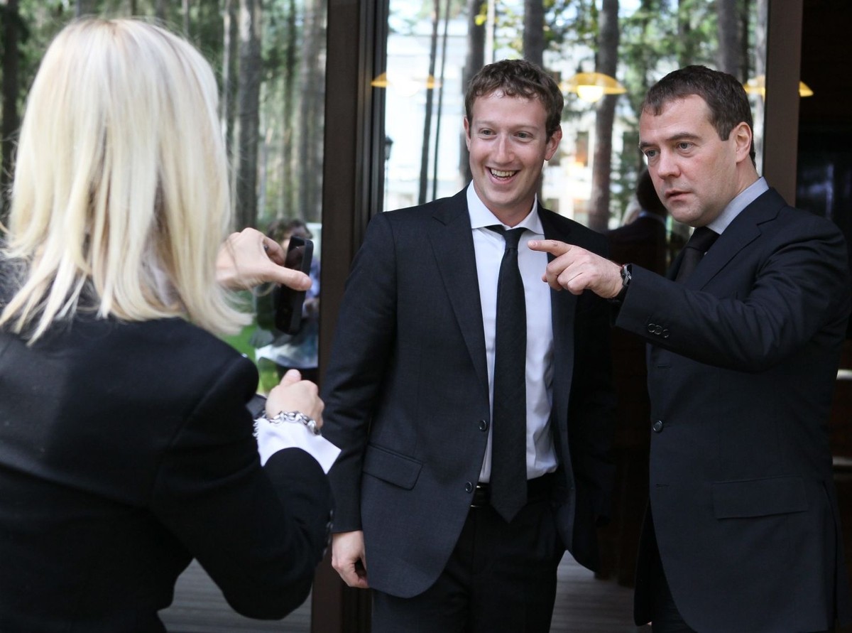 Mark Zuckerberg i Dmitrij Miedwiediew