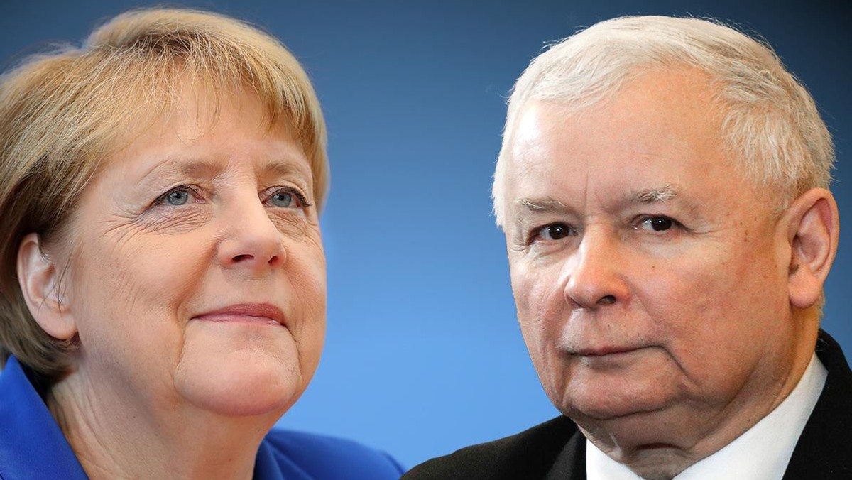 Angela Merkel i Jarosław Kaczyński