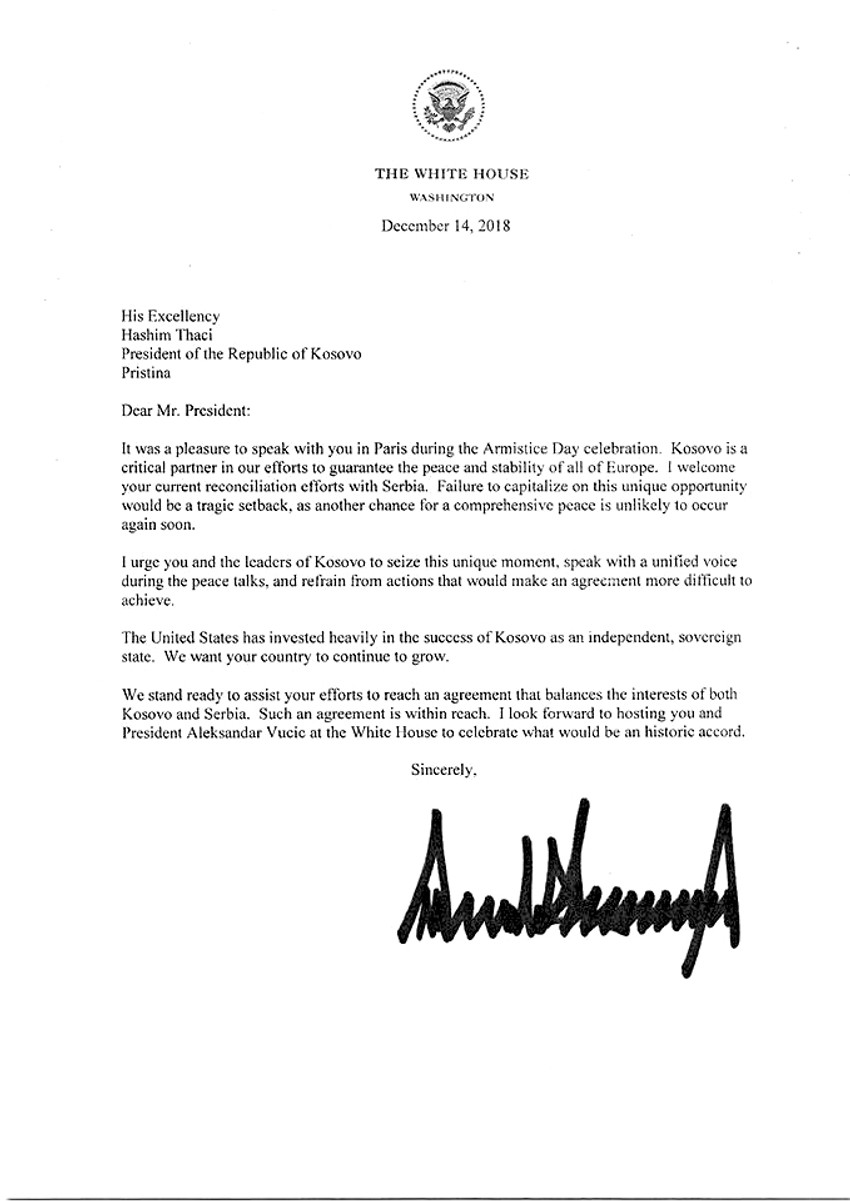 Trampovo pismo Tačiju