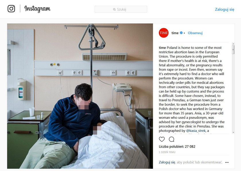 Tygodnik "Time" opublikował kontrowersyjne zdjęcie Polki po aborcji