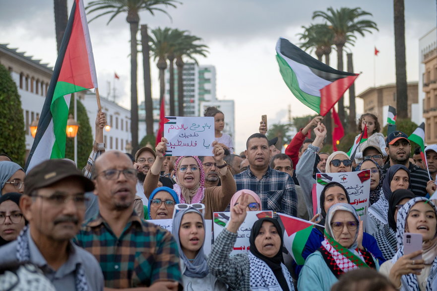 Demonstracja poparcia dla Palestyny w Maroko