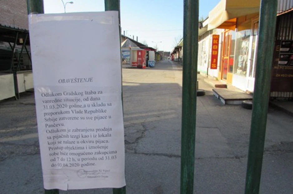 Zatvorena pijaca u Pančevu