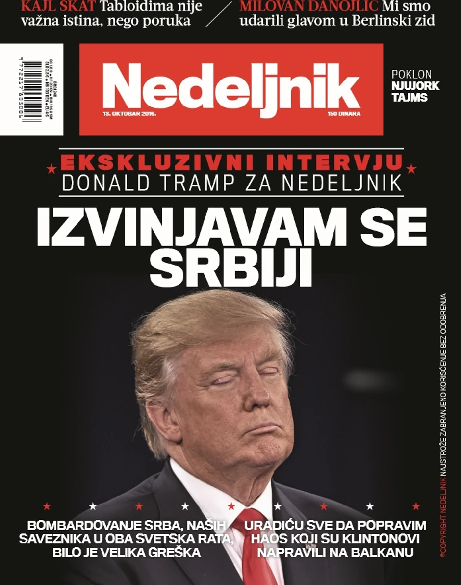 Naslovna "Nedeljnika"