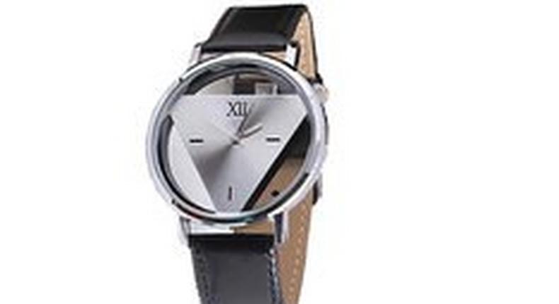 Black Leather Wristwatch