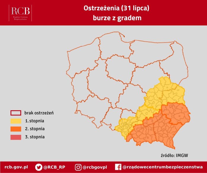 Ostrzeżenie Rządowego Centrum Bezpieczeństwa