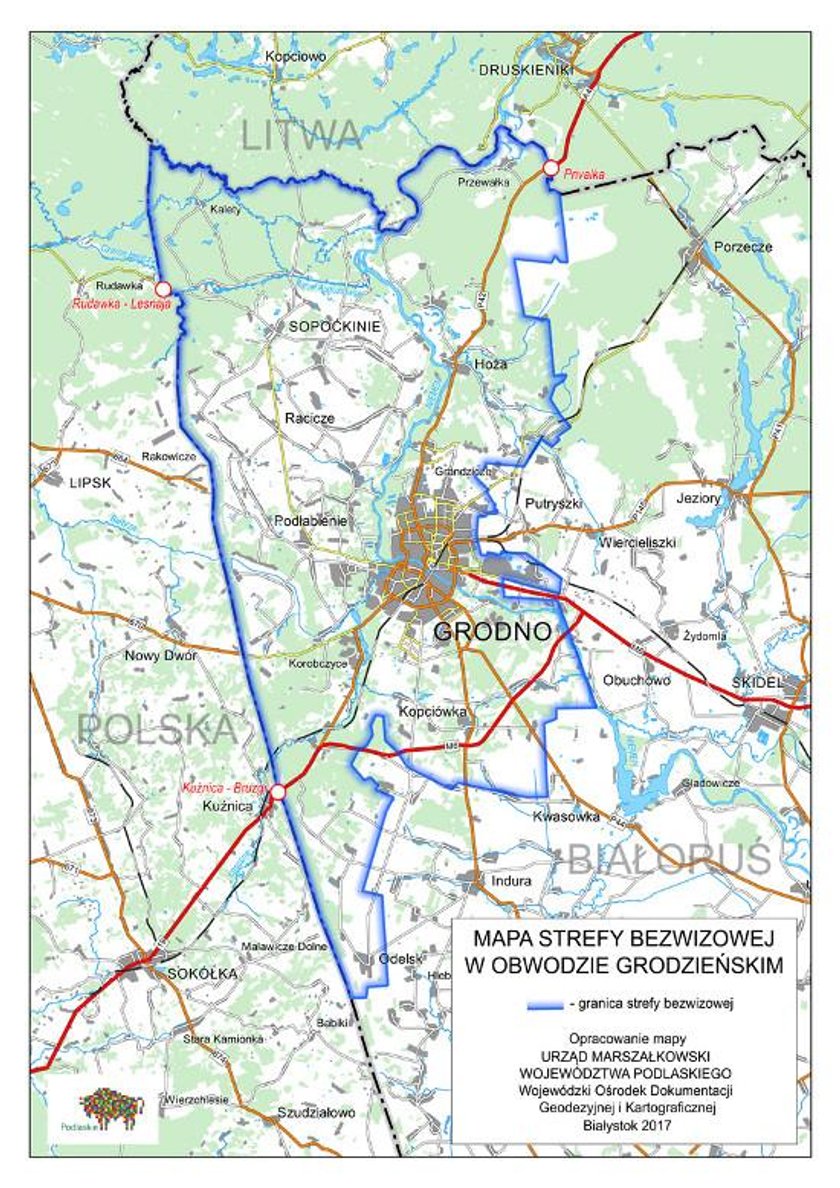 Strefa bezwizowa-mapa