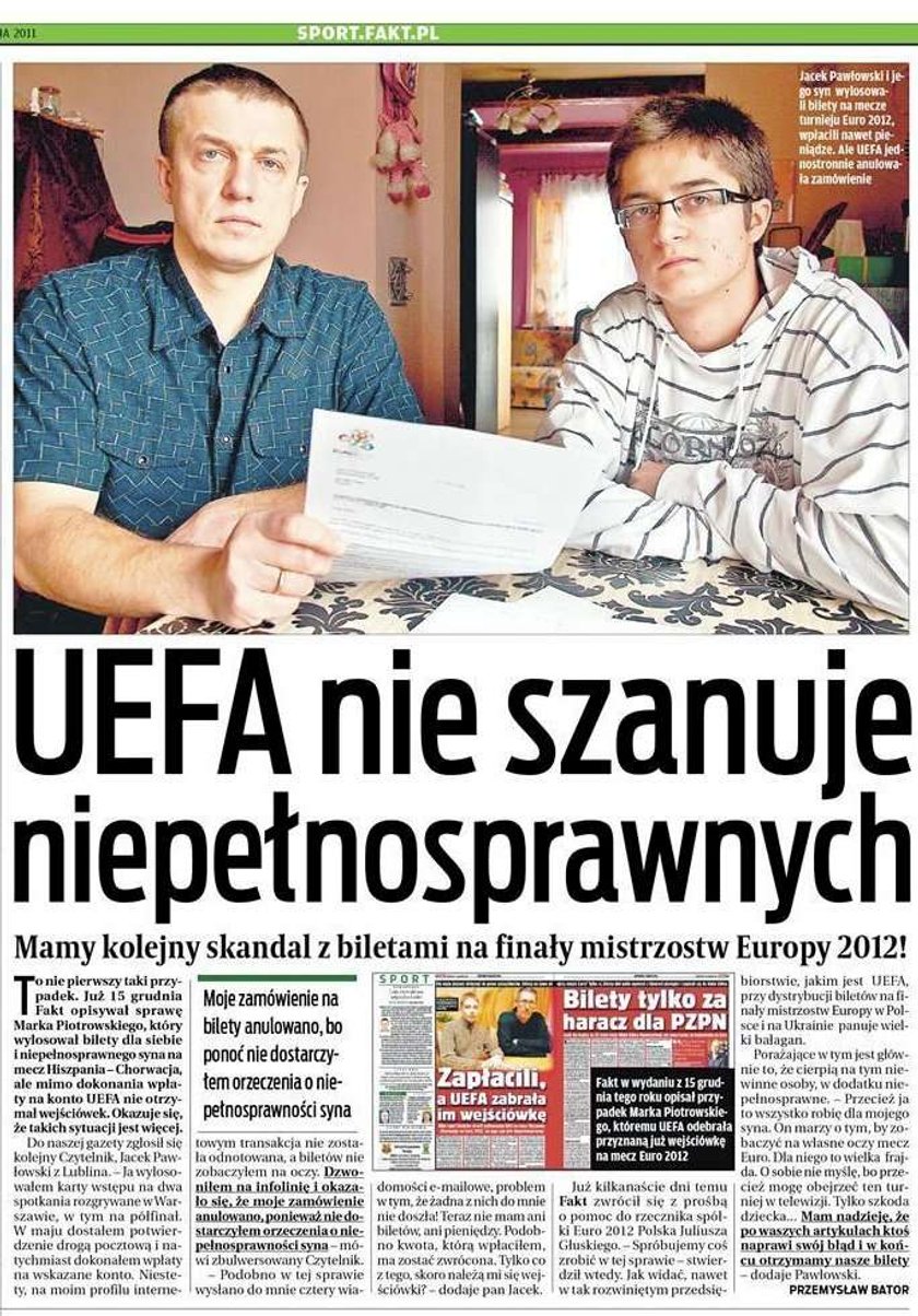 Fakt pomógł kibicom odzyskać bilety na Euro 2012