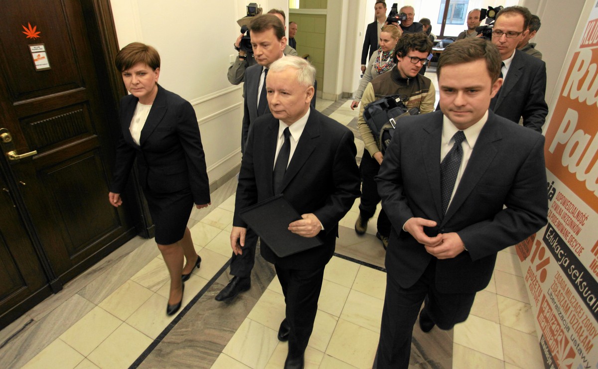 Beata Szydło, Mariusz Błaszczak, Jarosław Kaczyński i Adam Hofman
