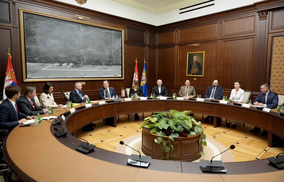 Ivica Dačić sa komesarom za ljudska prava Saveta Evrope Majklom Oflajertijem.