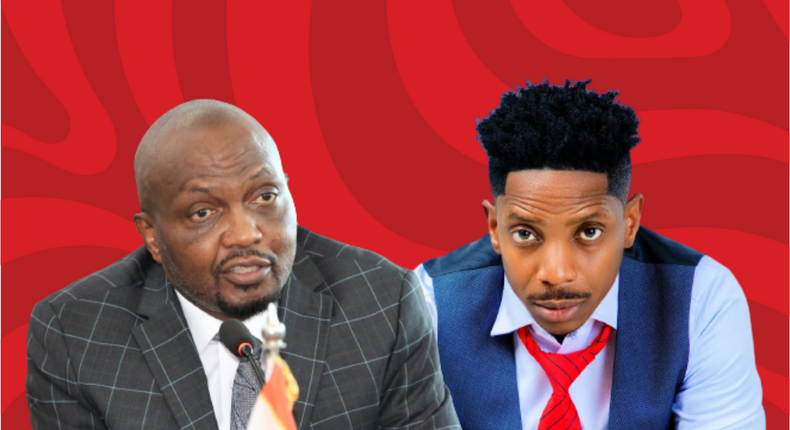 A collage of Trade CS Moses Kuria and Eric Omondi