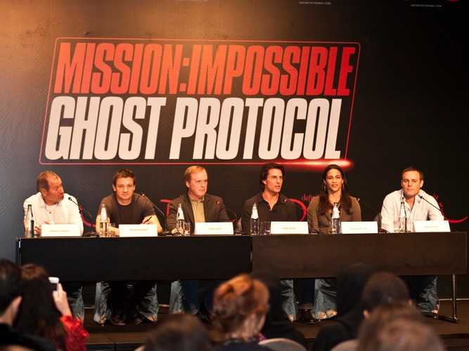 Ekipa 'Mission: Impossible Ghost Protocol' na konferencji prasowej w Dubaju