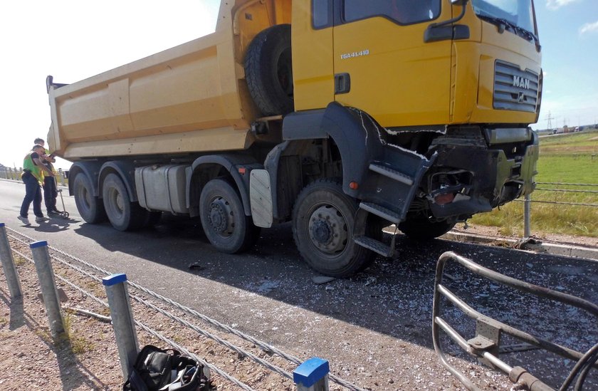 Ciężarówka, która uderzyła w traktor Lucjana Wiszniewskiego