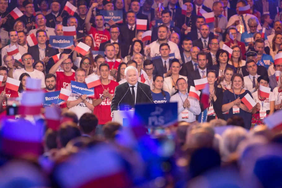 Jarosław Kaczyński, prezes PiS, podczas konwencji wyborczej partii. Lublin, 7 września 2019 r.