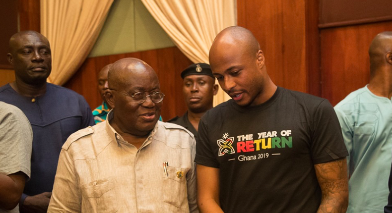 President Akufo-Addo and Black Stars captain, Andre Ayew