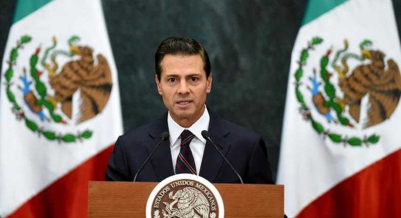 The office of Mexican President Enrique Pena Nieto, seen January 4, 2017, said he and US President Donald Trump agreed to open a new dialogue