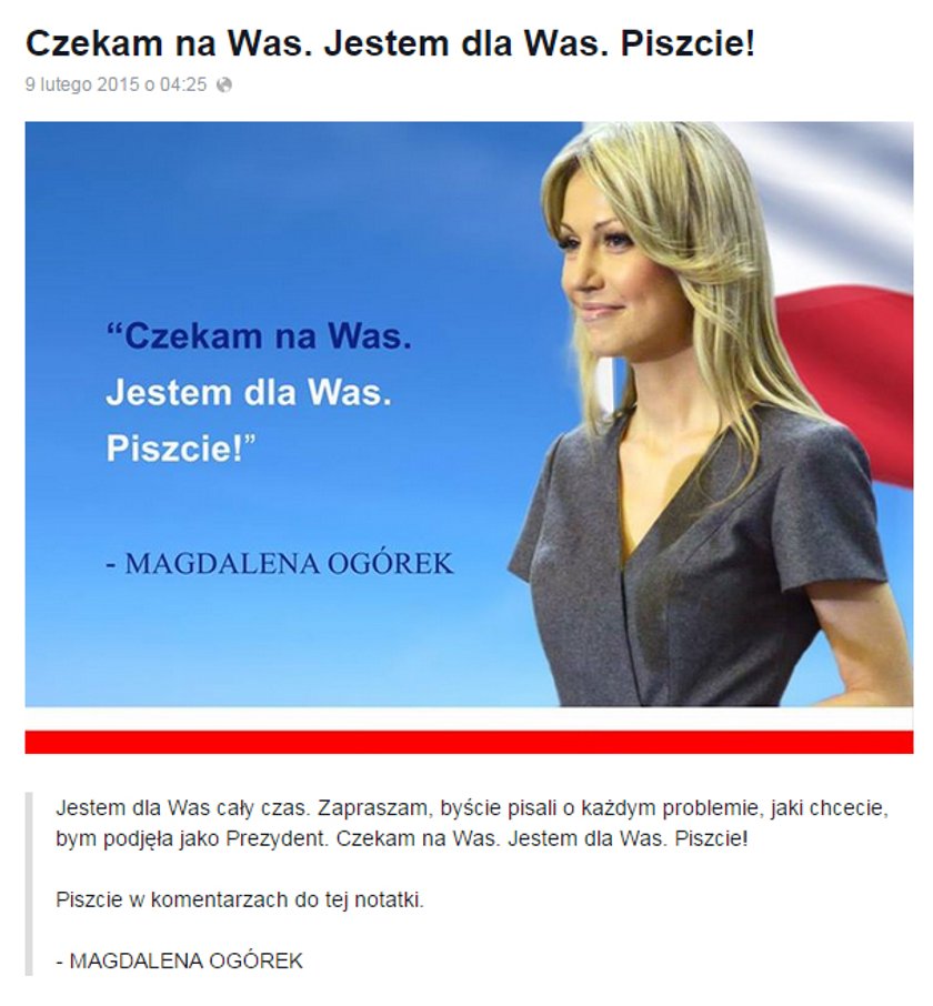 Ogórek przemówiła na Facebooku. "Jest pani bezczelna". "Jest pani piękna"