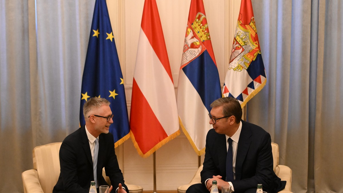 Ambasador Austrije Kristijan Ebner i predsednik Srbije Aleksandar Vučić