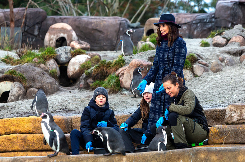 Księżna Mary z dziećmi: Vincentem i Josephine w zoo w Kopenhadze. Część ogrodu zoologicznego jest poświęcona Australii ("Mary's Australian Garden").