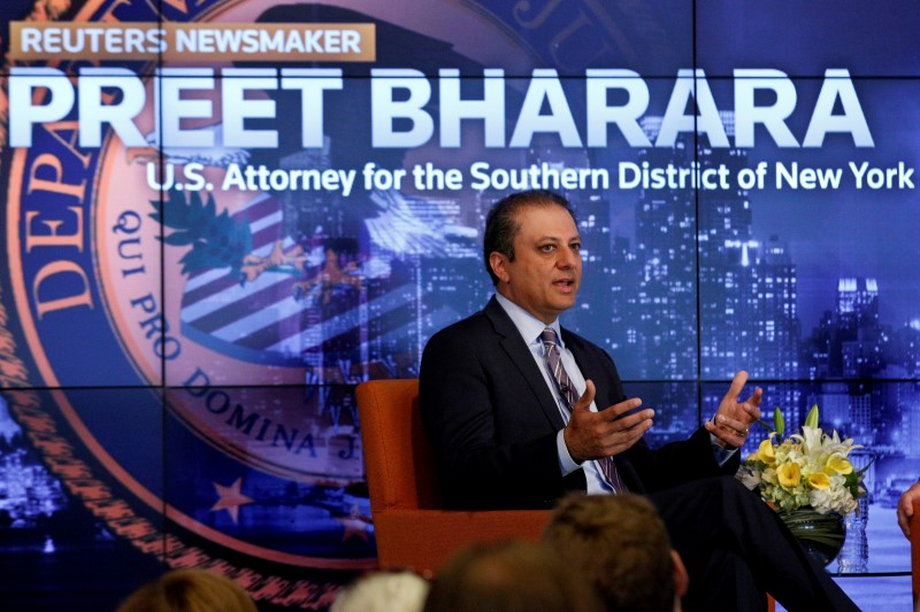 Preet Bharara, the US attorney for the Southern District of New York, at a Reuters Newsmaker event in New York.