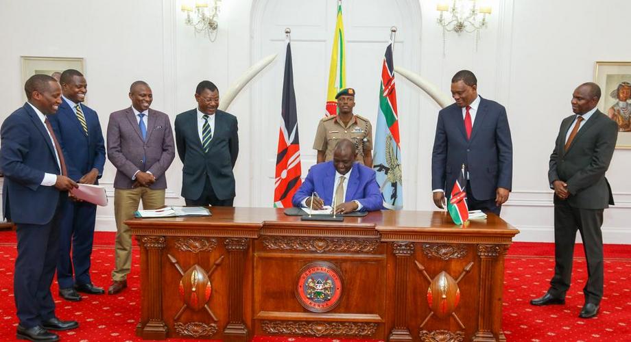 President William Ruto assents to a bill at State House, Nairobi